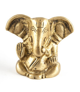 Ganesha zittend messing 4cm