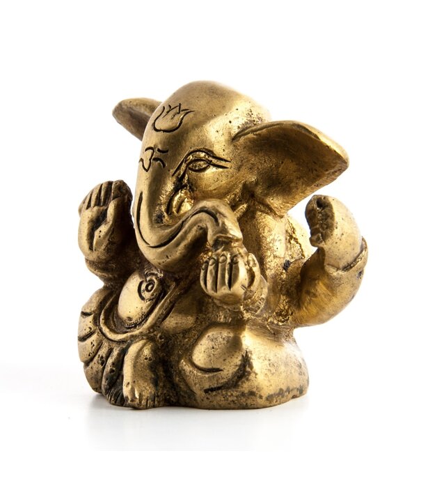 Ganesha zittend messing 5cm