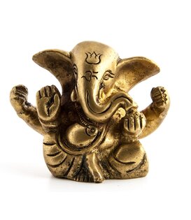 Ganesha zittend messing 5cm