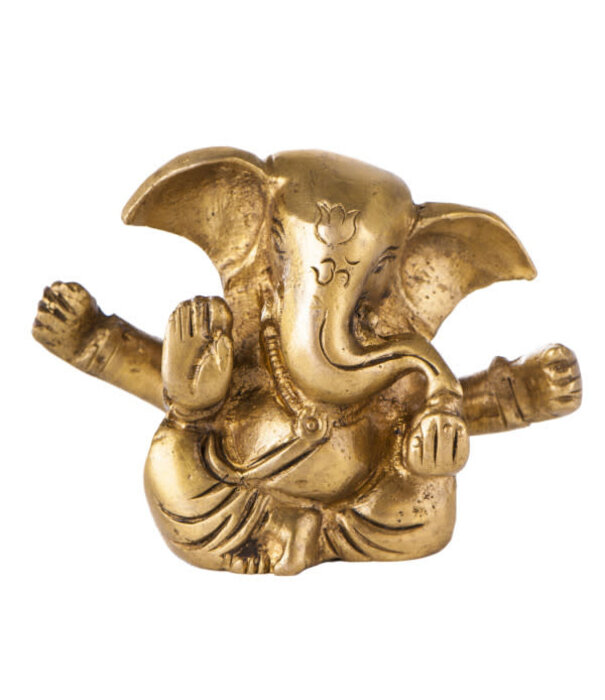 Ganesha zittend messing 6cm