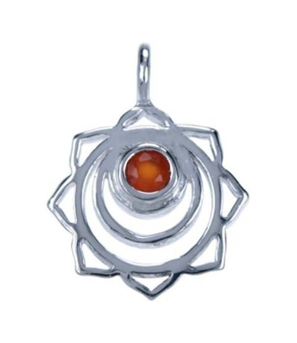 Zilveren hanger Heiligbeen Chakra