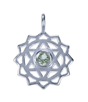 Zilveren hanger Hart Chakra