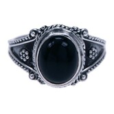 Zilveren ring Onyx