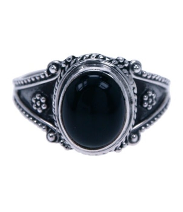 Zilveren ring Onyx