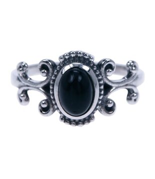 Zilveren ring Onyx