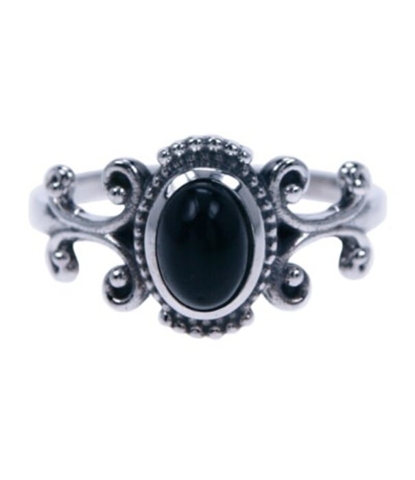 Zilveren ring Onyx