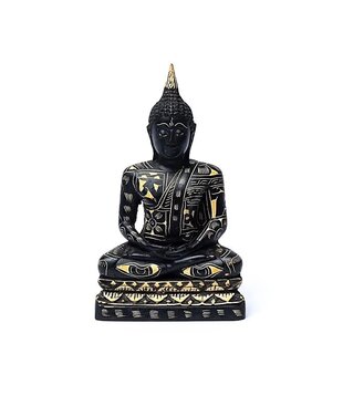 Meditatie Boeddha zwart 17cm