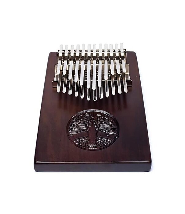 Kalimba 24 toetsen notenhout met Levensboom 20cm