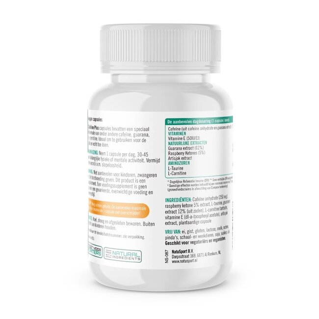 Natusport cafeïne plus 60 caps.
