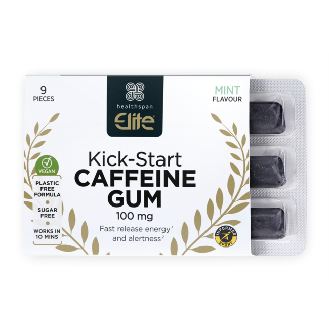 Elite Kick-Start Gum:  100mg cafeïne.