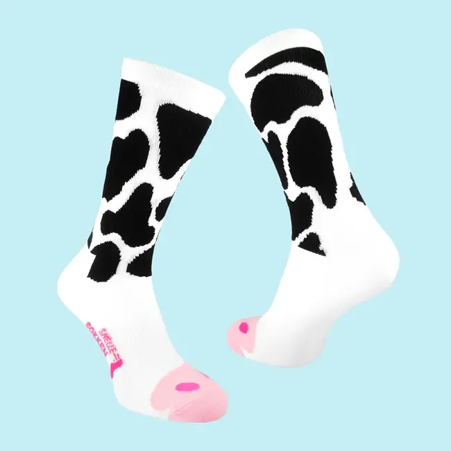 snelle sokken cow print