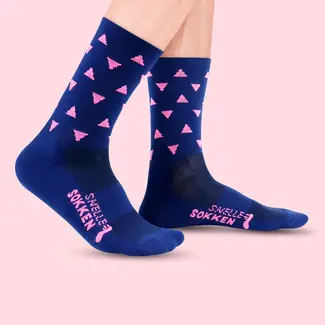 Snelle Sokken snelle sokken blauw , pink driehoekjes