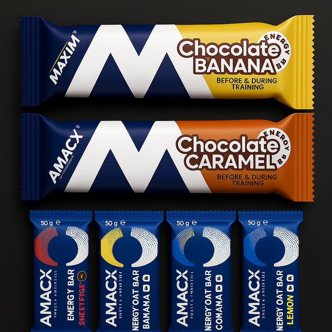 Actie - 10 Energy repen Amacx en Maxim - €18,99