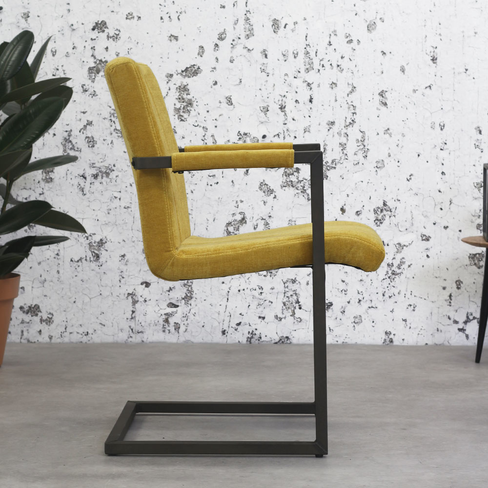 Esszimmerstuhl Jackson Stoff Gelb Industrial Sale Dimehouse