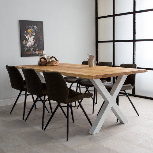 Sibirien Esstisch Industrial Eiche X-Rahmen Weiß 140x80 Sibirien Esstisch Industrial Eiche X-Rahmen Weiß 140x80