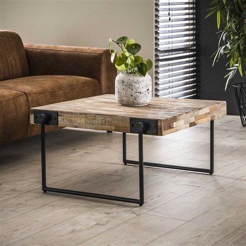 Sven Couchtisch Industrial Teakholz 80cm Sven Couchtisch Industrial Teakholz 80cm
