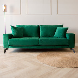 Brooks Sofa Industrial 2,5-Sitzer Samt Grün