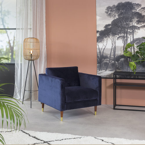 Brooklyn Sessel Samt Blau Brooklyn Sessel Samt Blau