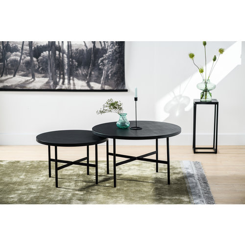 Bryan Couchtisch Industrial 2er-Set Schwarz Akazienholz Bryan Couchtisch Industrial 2er-Set Schwarz Akazienholz