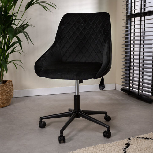 Dimehouse Emily Bürostuhl Industrial Drehbar Samt Schwarz Dimehouse Emily Bürostuhl Industrial Drehbar Samt Schwarz
