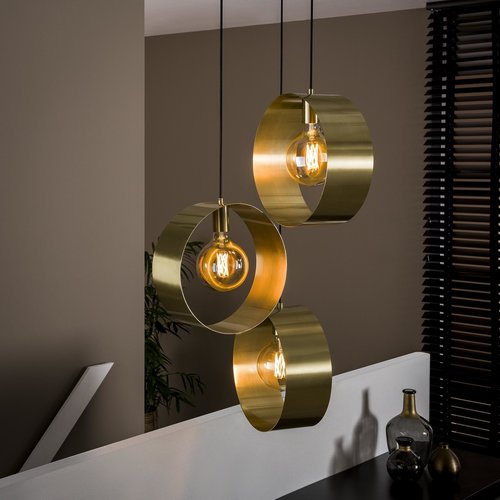 Golden Pendelleuchte Industrial Metall Gold 3L Gestuft Golden Pendelleuchte Industrial Metall Gold 3L Gestuft