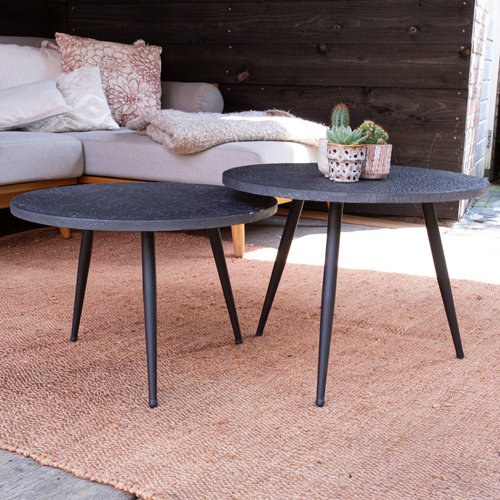 Berend Beistelltisch Outdoor Industrial 2er-Set Schwarz Berend Beistelltisch Outdoor Industrial 2er-Set Schwarz