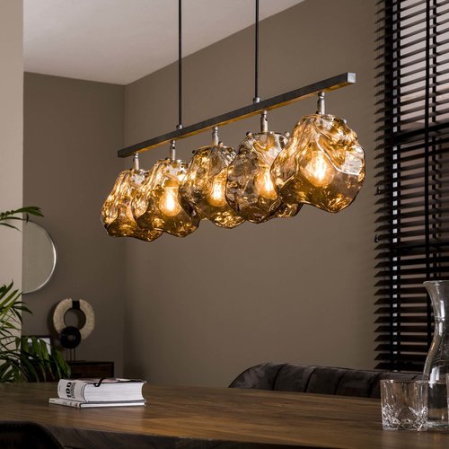 Rocks Pendelleuchte Industrial 5L Chrom Glas Rocks Pendelleuchte Industrial 5L Chrom Glas