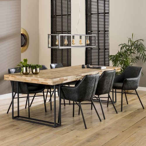 Dimehouse Villach Esstisch Industrial Teakholz 240x100 Dimehouse Villach Esstisch Industrial Teakholz 240x100