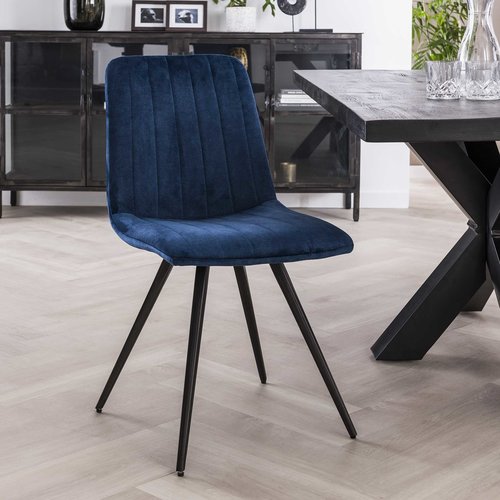Sadie Esszimmerstuhl Industrial Samt Blau Sadie Esszimmerstuhl Industrial Samt Blau