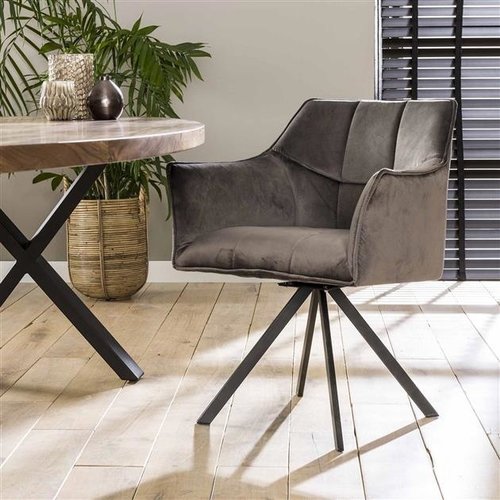 Suze Esszimmerstuhl Industrial Samt Anthrazit Suze Esszimmerstuhl Industrial Samt Anthrazit