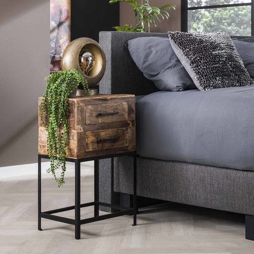 Zeth Nachttisch Industrial Massivholz 2 Schubladen Zeth Nachttisch Industrial Massivholz 2 Schubladen