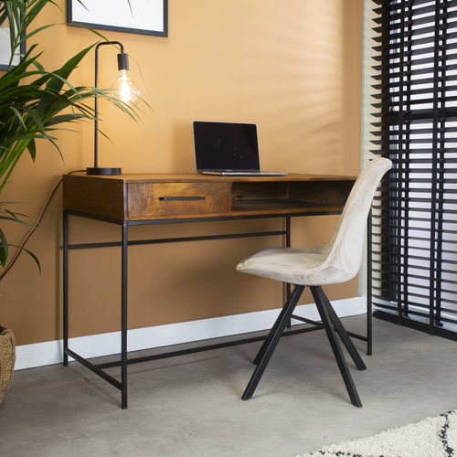 Louis Schreibtisch Industrial Holz Schublade 110x56cm Louis Schreibtisch Industrial Holz Schublade 110x56cm