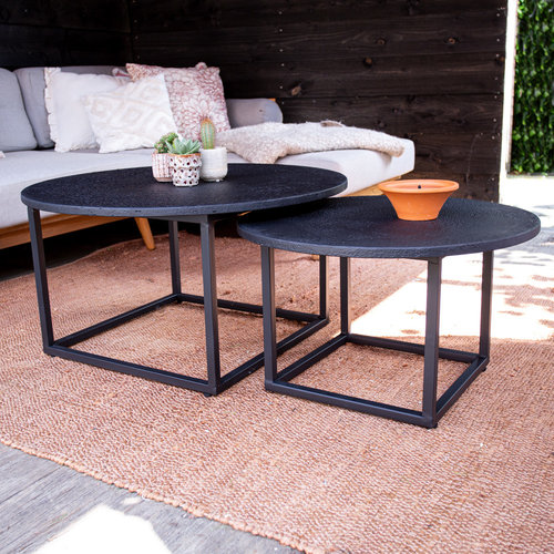 Kaylee Outdoor Beistelltisch-Set Industrial Schwarz Kaylee Outdoor Beistelltisch-Set Industrial Schwarz