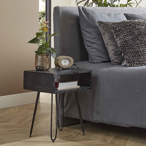Yme Nachttisch Industrial Schwarz Akazie Yme Nachttisch Industrial Schwarz Akazie