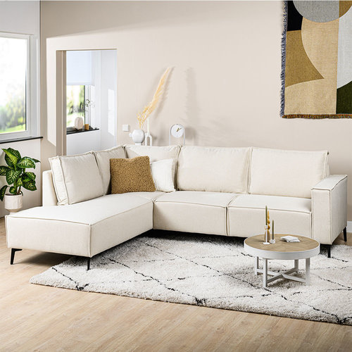 Rowan Ecksofa Industrial 3-Sitzer Stoff Beige Links Rowan Ecksofa Industrial 3-Sitzer Stoff Beige Links