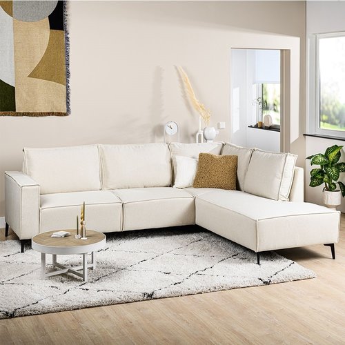 Rowan Ecksofa Industrial 3-Sitzer Stoff Beige Rechts Rowan Ecksofa Industrial 3-Sitzer Stoff Beige Rechts