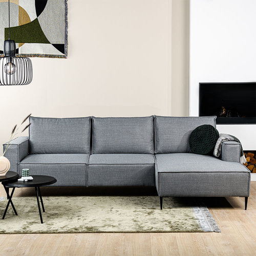Ciara Ecksofa Industrial 3-Sitzer Stoff Grau Rechts Ciara Ecksofa Industrial 3-Sitzer Stoff Grau Rechts