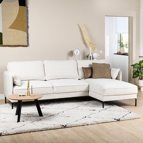 Peppin Ecksofa Industrial 3-Sitzer Samt Beige Rechts Peppin Ecksofa Industrial 3-Sitzer Samt Beige Rechts