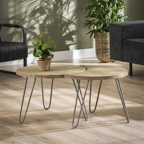 Colton Couchtisch Industrial 2er-Set Mangoholz Colton Couchtisch Industrial 2er-Set Mangoholz
