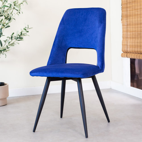 Mila Esszimmerstuhl Industrial Drehbar Samt Blau Mila Esszimmerstuhl Industrial Drehbar Samt Blau