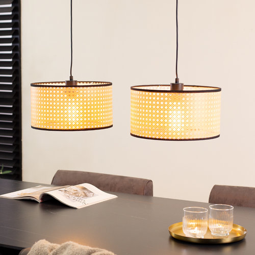 Airen Pendelleuchte Industrial 2L Rund Rattan Airen Pendelleuchte Industrial 2L Rund Rattan