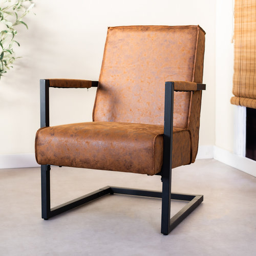 Tiger Ledersessel Industrial Cognac Tiger Ledersessel Industrial Cognac