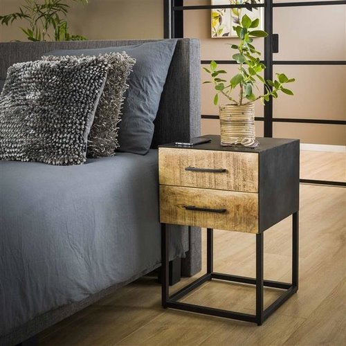 Lexy Industrial Nachttisch Mangoholz 2 Schubladen Lexy Industrial Nachttisch Mangoholz 2 Schubladen