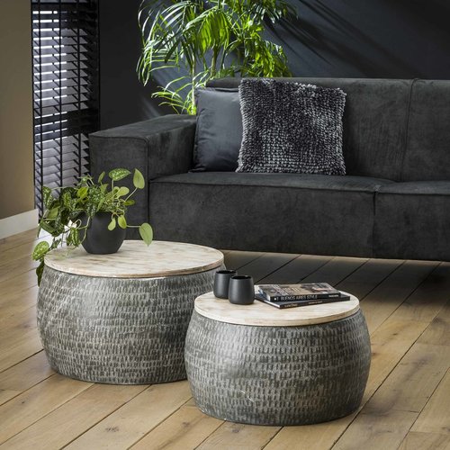 Roxy Couchtisch Industrial 2er-Set Mangoholz Roxy Couchtisch Industrial 2er-Set Mangoholz