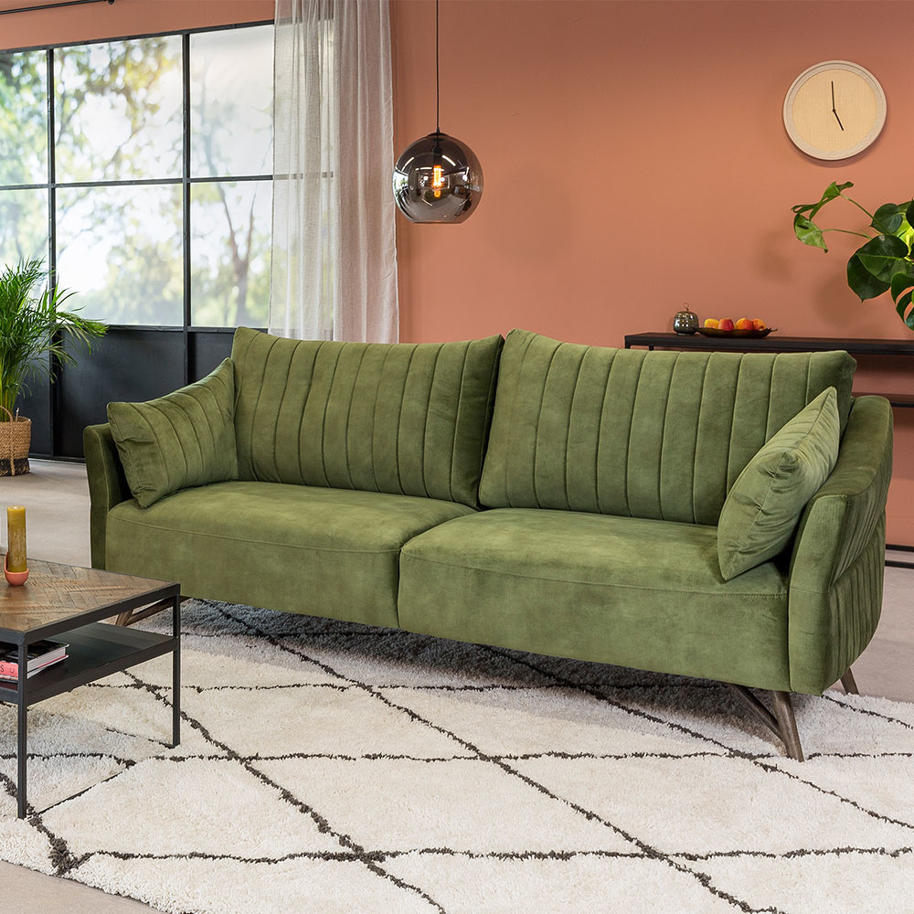 Adena Sofa Industrial Grün | Gratis Versand - DIMEHOUSE