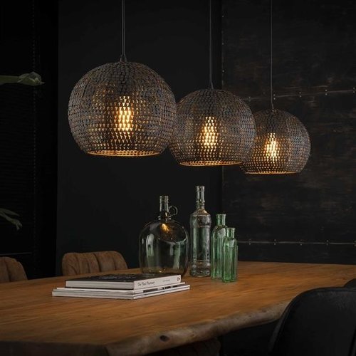 Armoor Pendelleuchte Industrial 3L Schwarz Braun Armoor Pendelleuchte Industrial 3L Schwarz Braun