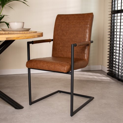 Dimehouse Bras Esszimmerstuhl Industrial Cognac Dimehouse Bras Esszimmerstuhl Industrial Cognac