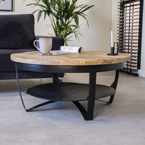 Dimehouse Baldo Runder Couchtisch Industrial 90 cm Dimehouse Baldo Runder Couchtisch Industrial 90 cm
