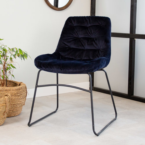Mira Esszimmerstuhl Industrial Samt Blau Mira Esszimmerstuhl Industrial Samt Blau