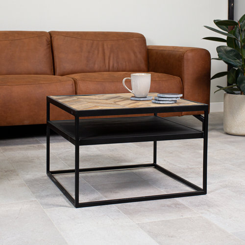Sylvie Couchtisch Industrial 60x60 Teakholz Sylvie Couchtisch Industrial 60x60 Teakholz